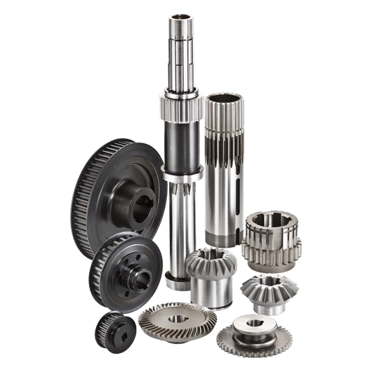 Engrenages hélicoïdaux et arbres cannelés