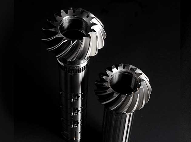 Helical gear shafts, bevel gears